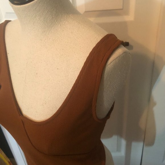Topshop Brown one arm top -US size 8 - Picture 2 of 5